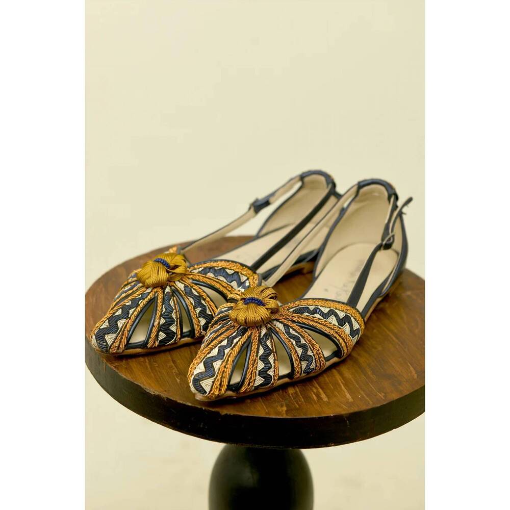NEW MEHER KAKALIA women's queen doris slingback shoe in navy